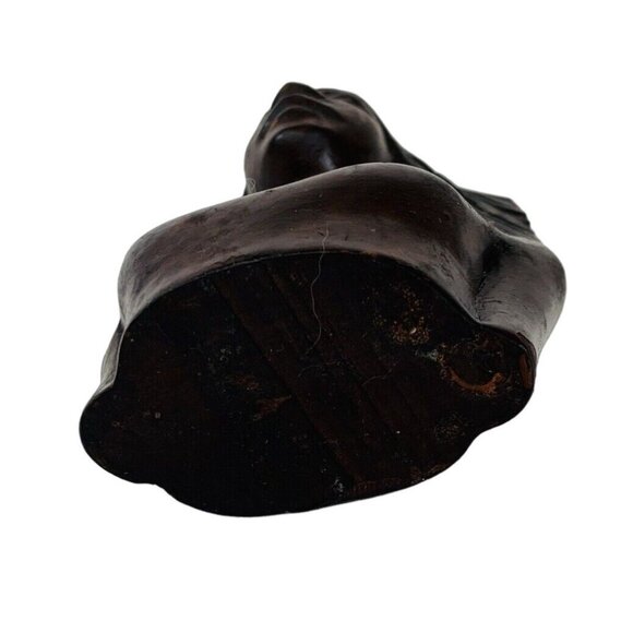 Wooden Carved Indigenous Woman Bust Sculpture Home Decor Native VTG Tribal - Picture 8 of 16